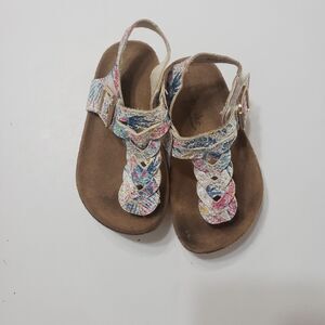 Cupcake Couture Girl 5 Sandal Multicolor Gold Buckle Thong‎ Platforms Slingback